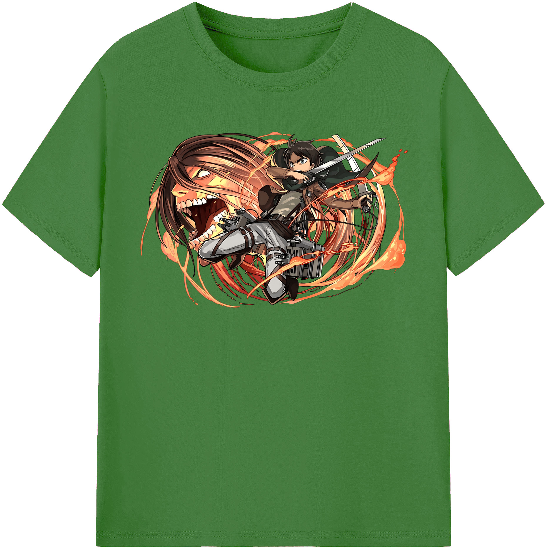 （画像用） 進撃の巨人 エレン･イェーガー Attack on Titan Eren Jäger レディースカジュアルプリントTシャツ（綿100％）